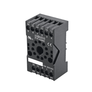 PYF-039BE - Монтажная колодка с винтовыми клеммами для 3-конт. реле серии RS, черная