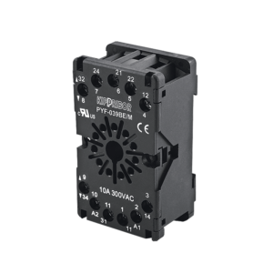PYF-039BE/M - Монтажная колодка с винтовыми клеммами для 3-конт. реле серии RS, черная