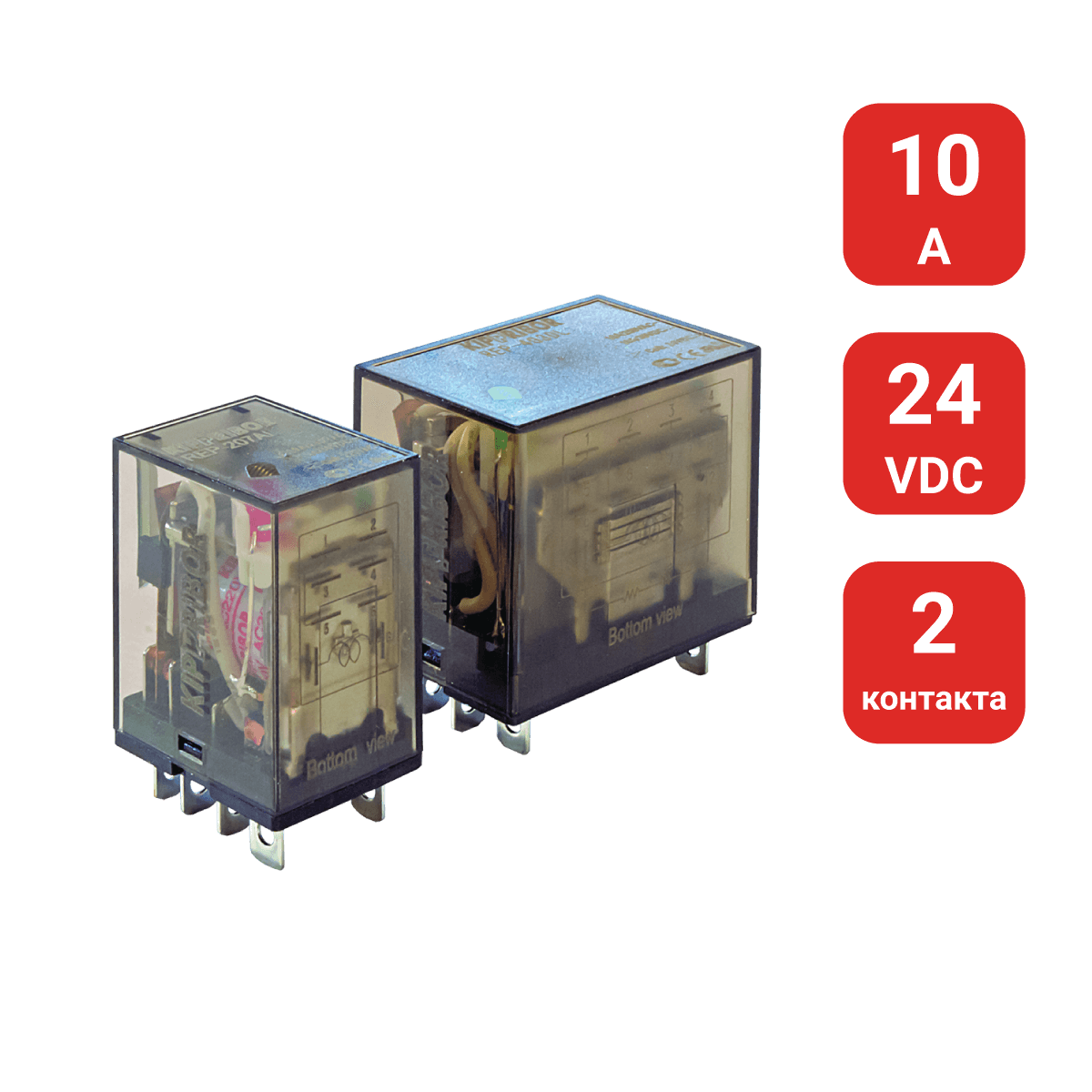 REP-203.DL - 2-конт. реле, 24VDC, ток 10А, LED-индикатор