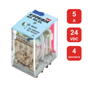 RP-403.DL - 4-конт. реле, 24VDC, ток 5А, LED-индикатор