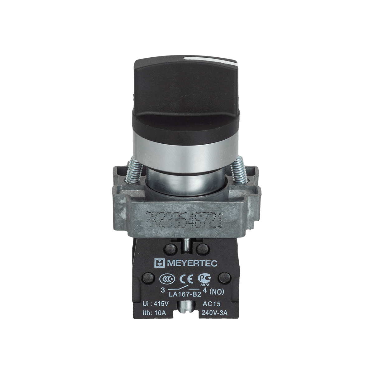 MTB2-BDF33 - Переключатель на 3 положения с фиксацией, короткая ручка, 2NO, IP67, металл