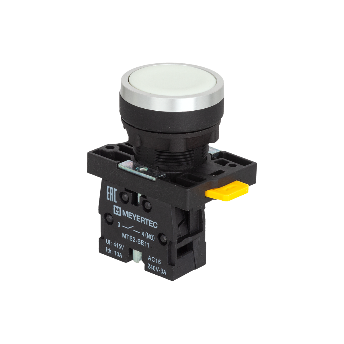 MTB2-EAZ111 - Кнопка плоская белая, 1NO, IP54, пластик